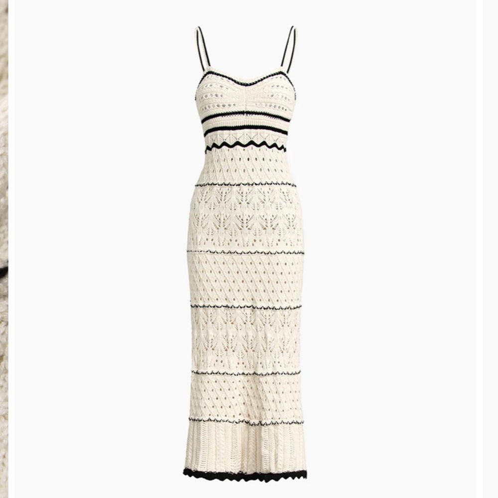 Paros Crochet Eyelet See
Through Midi Dress